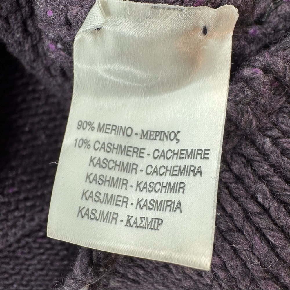 Burberry London Purple Merino Cashmere Sweater Medium - Picture 4 of 6